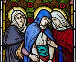 Three women under the cross