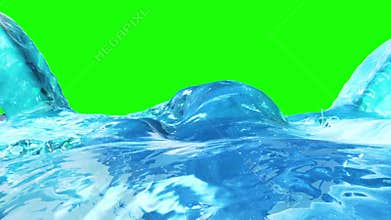 Water Collision Green Screen 3D Animation