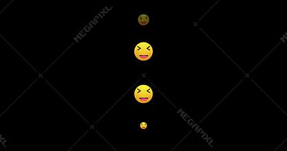 4K live reactions of smile emojis in an alpha channel.