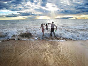 Family on the beach