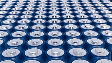 approaching array of batteries production in motion