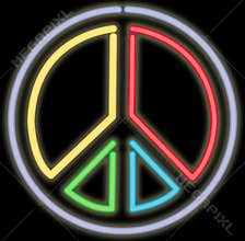 Neon peace sign