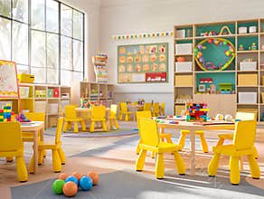 Bright and Colorful Kindergarten Classroom