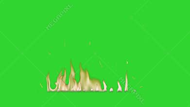 Fire flame on green screen VFX
