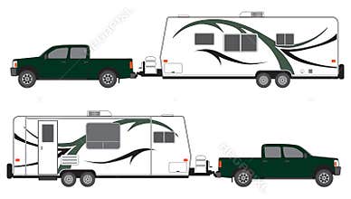 Pickup and camper trailer