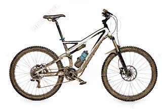 Muddy mountain bike