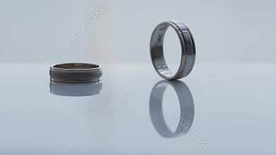 The wedding ring rotates around its axis