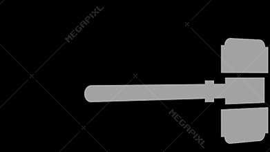 the judge\'s gavel bangs for sentencing and a pair of handcuffs appears for the guilty