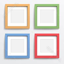 Color frame set on gray wall.