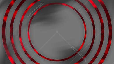 Red metallic circles on gray background. Modern and sophisticated design