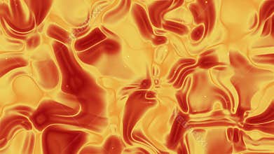 Deep orange background liquid with white particles, suitable for backgrounds
