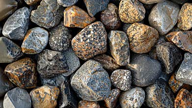 Exploring the beauty of smooth and textured river stones in natural colors and patterns
