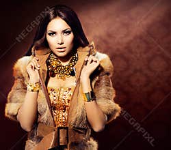 Girl in Fox Fur Coat