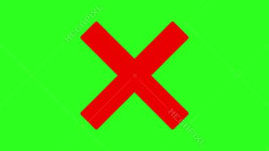 Cancel icon on solid background. Restriction or stop concept with red cross symbol.