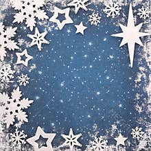 Christmas Snowflake and Star Fantasy Background Design