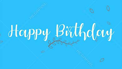 Celebrate in style Happy Birthday in elegant cursive on blue