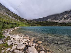 Beautiful natural landscape of the Upper Dewy Lake in SKagway