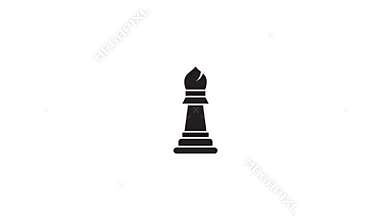 Animation of Bishop. Suitable for sport and chess content. 2d animation 4k.