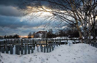 Frankfort, Michigan Marina with the United State Coast Guard Building in Background.