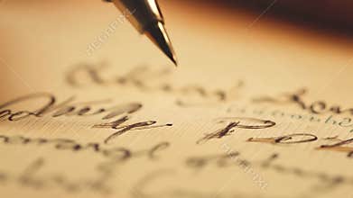 Exploring elegant cursive writing in an antique manuscript from the 19th century