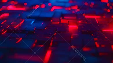 A close-up view of a digital landscape with glowing red lines, Symbolize the concept of digital scarcity in a visually appealing