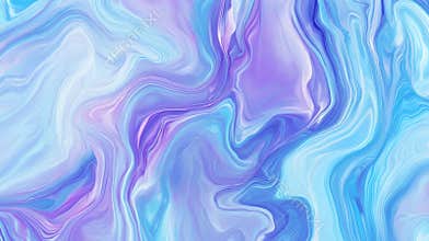 Mesmerizing abstract background with liquid marble texture in shades of blue, cyan, and purple paint, creating a dreamy