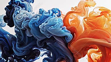 The smoke is blue and orange