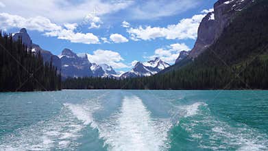 Maligne Lake Cruise. Jasper National Park in summer. Alberta, Canada.