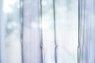 Transparent curtain on window