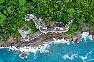 Abandoned hotel complex on the island of Mahé in the Seychelles