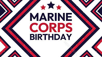 Marine Corps birthday background design with typography and shapes around the text