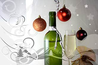 White wine glass bottle