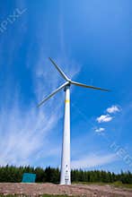 Wind power generator on the grassland