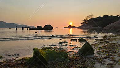 Timelapse of landscape sunrise on Hon Chong cape, Nha Trang