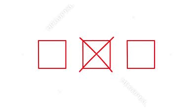 Red X mark drawing, animated over a checkbox