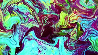 Timeless Abstract Color Paint Pattern Moving Creature Chaos Background