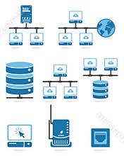 Computer network icon set