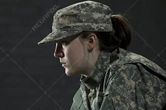 Young army woman dealing with PTSD