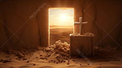 Tomb of jesus : Jesus Christ is Risen : Easter Day :
