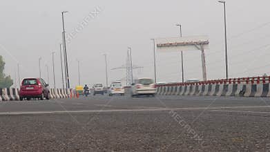 Ground Level Traffic Congestion Captured on the Roads of Delhi