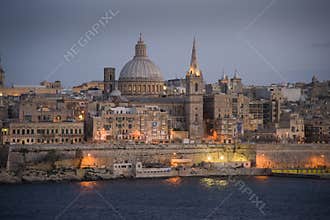 Valetta at dusk. Malta