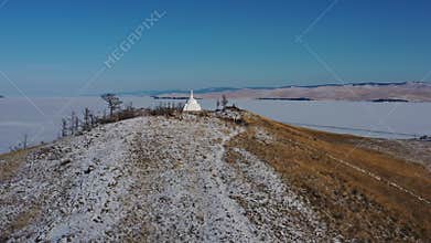 Stupa at Ogoy Island on Baikal lake