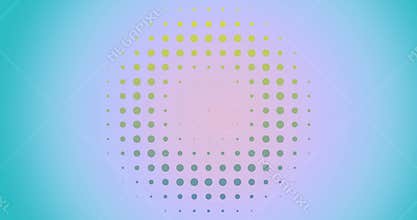 Animation of diminishing rings repeating on white and blue background