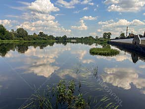 view of the Berezina river embankment in Svetlogorsk