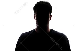 Typical upper body man silhouette wearing a tshirt