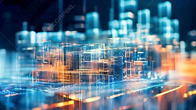 Generic information technology, computer architecture or artificial intelligence abstract concept illustration