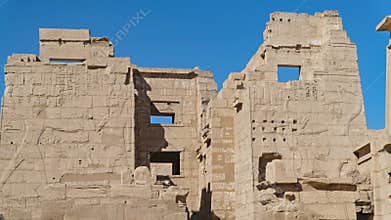 Temple of Medinet Habu. Egypt, Luxor. The Mortuary Temple of Ramesses III at Medinet Habu is an important New Kingdom