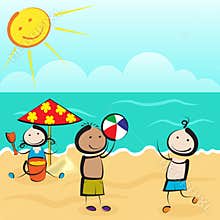 Children playing on beach