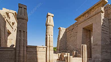 Temple of Medinet Habu. Egypt, Luxor. The Mortuary Temple of Ramesses III at Medinet Habu is an important New Kingdom