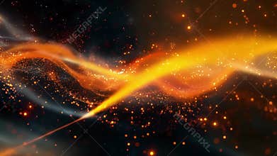 An abstract representation of quantum entanglement with intertwining lines and dots symbolizing the connection between